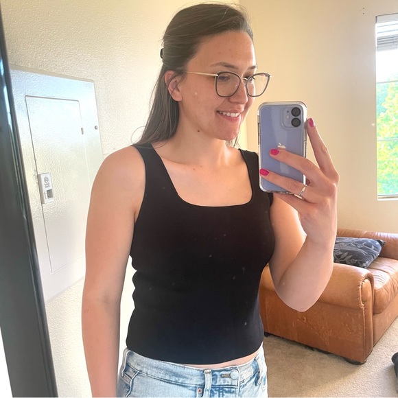 NWT REVOLVE House of Harlow 1960 Knit Compression Tank Cropped Black Small - Picture 7 of 14